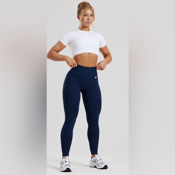 💙 Women’s Best Power Seamless Leggings S Navy Blue 💙 - Picture 2 of 7